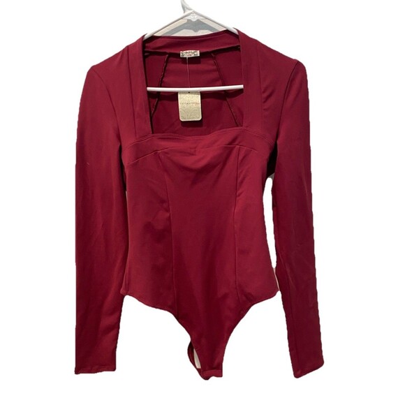 NWT New Intimately Free People Now Or Never Red Plum Bodysuit Size S - Picture 3 of 8